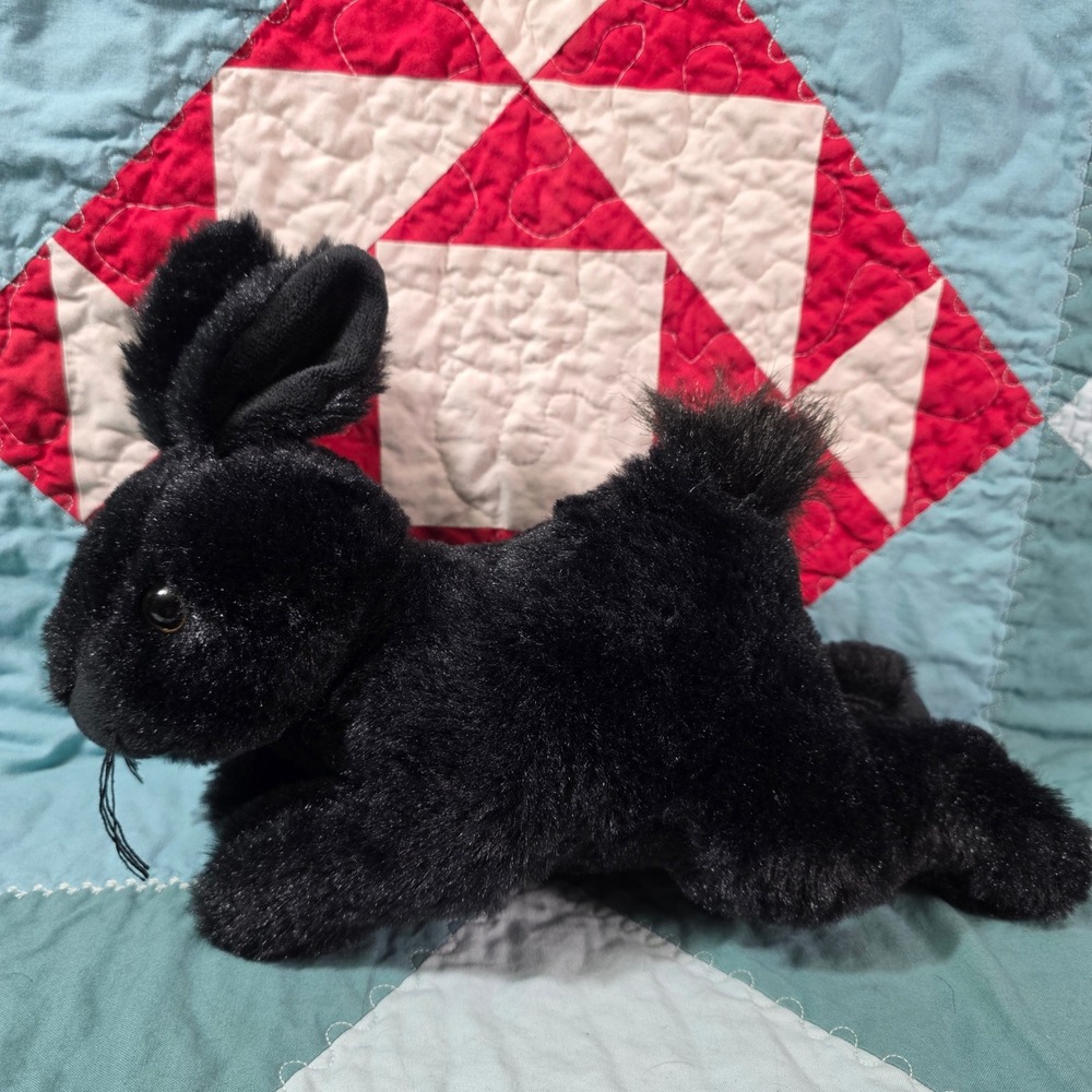 McMenamins Edgefield Black Rabbit Plush Stuffed Animal Toy Souvenir Bunny